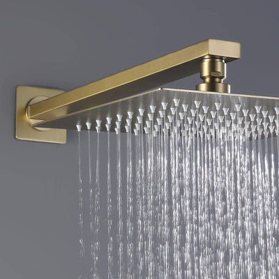 16-inch Shower Arm with Flange Stainless Steel Wall Mount Showerhead Arm